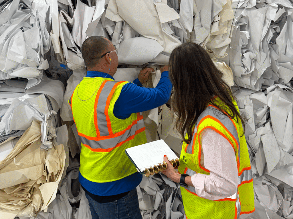 Inspecting material during a site audit