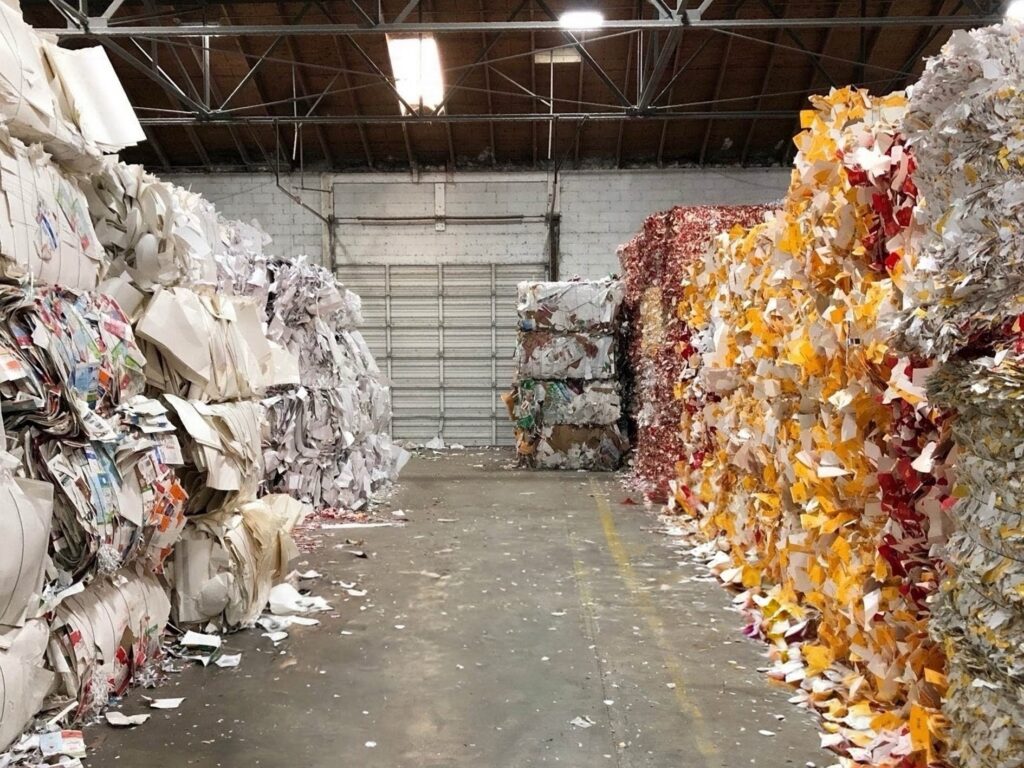 Piles of destroyed product